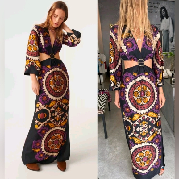 Ba&Sh robe falva floral cut out maxi dress  Size Small - Picture 3 of 16